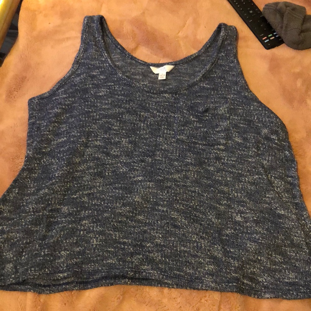 Blue and white tank top size Large